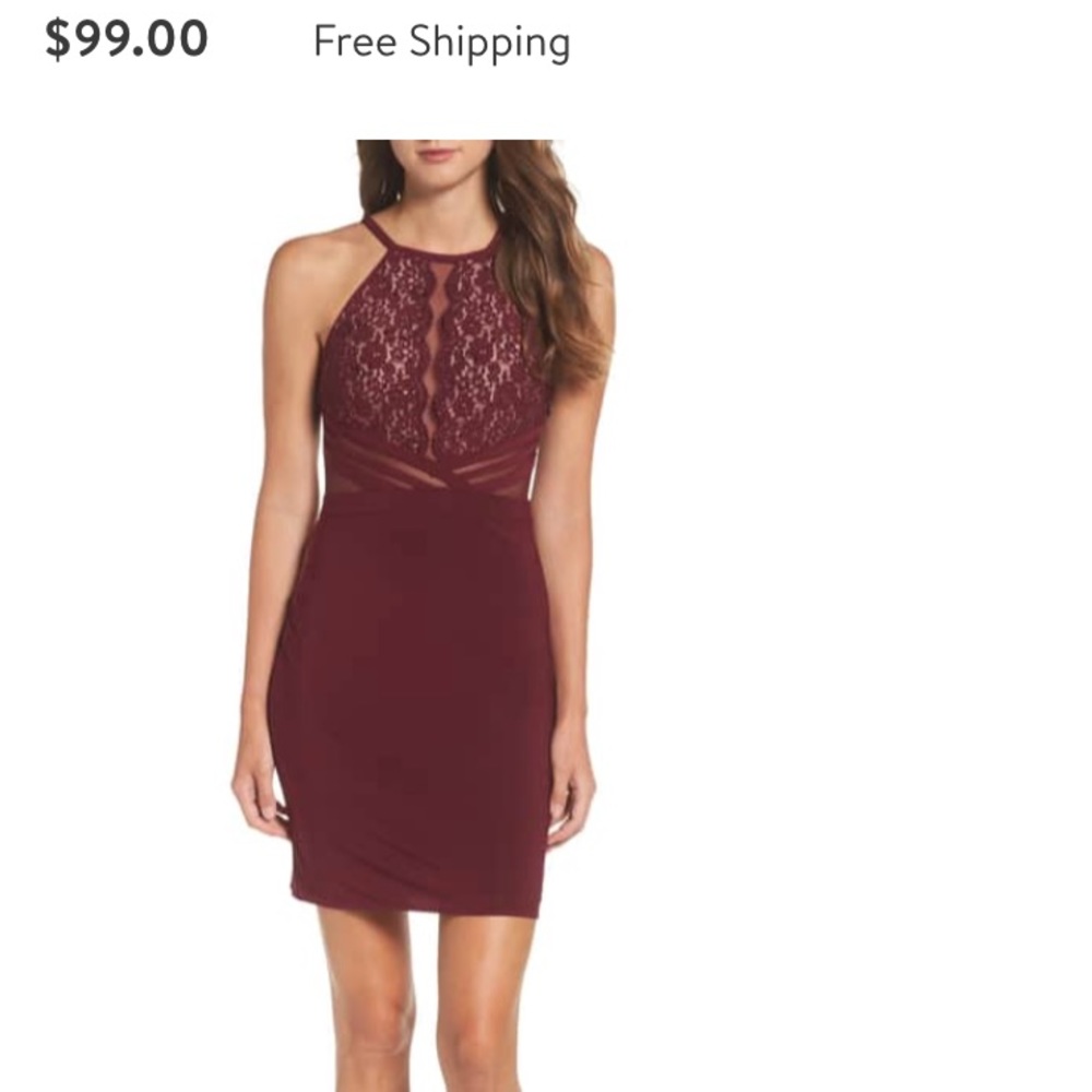 Red Body-Con Lace Dress